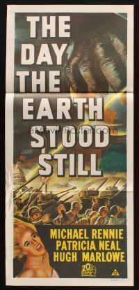 7m536 DAY THE EARTH STOOD STILL Aust daybill R70s Robert Wise, art of giant hand & Patricia Neal!