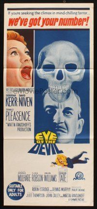 7m025 EYE OF THE DEVIL Aust daybill '66 Deborah Kerr, David Niven, Sharon Tate, chilling terror!