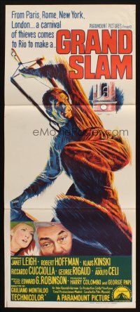 7m036 GRAND SLAM Aust daybill '68 Janet Leigh, Edward G Robinson, great action art!