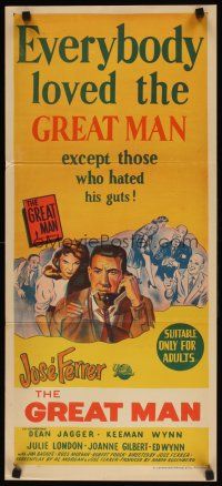 7m607 GREAT MAN Aust daybill '57 Jose Ferrer exposes a great fake, with help from Julie London!