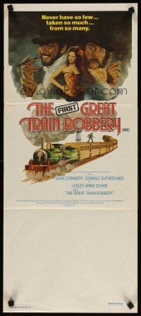 7m609 GREAT TRAIN ROBBERY Aust daybill '79 art of Connery, Sutherland & Lesley-Anne Down by Jung!