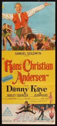 7m618 HANS CHRISTIAN ANDERSEN Aust daybill '53 art of Danny Kaye w/story characters!