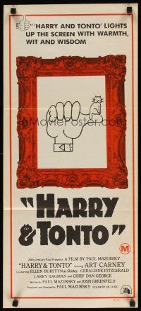 7m622 HARRY & TONTO Aust daybill '74 Paul Mazursky, Art Carney, Ellen Burstyn, Larry Hagman