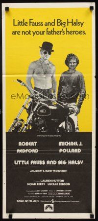7m685 LITTLE FAUSS & BIG HALSY Aust daybill '70 barechested Robert Redford & Michael J. Pollard!