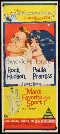 7m707 MAN'S FAVORITE SPORT Aust daybill '64 Rock Hudson falls in love w/Paula Prentiss!
