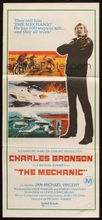 7m713 MECHANIC Aust daybill '72 Charles Bronson, he has more than a dozen ways to kill!