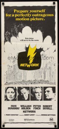 7m741 NETWORK Aust daybill '76 written by Paddy Cheyefsky, William Holden, Sidney Lumet classic!