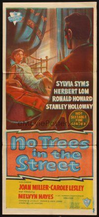 7m750 NO TREES IN THE STREET Aust daybill '59 Sylvia Syms, Herbert Lom, sexy art!