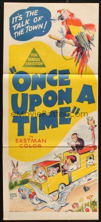 7m763 ONCE UPON A TIME Aust daybill '60s wacky cartoon art by Tyler, talk of the town!