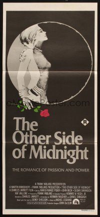 7m771 OTHER SIDE OF MIDNIGHT Aust daybill '77 Sidney Sheldon, Marie-France Pisier, cool sexy art!