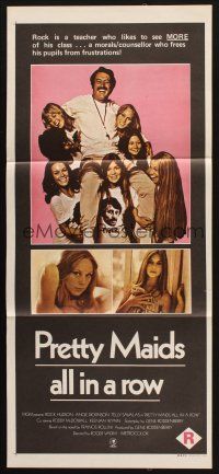 7m792 PRETTY MAIDS ALL IN A ROW Aust daybill '71 Rock Hudson seduces high school cheerleaders!