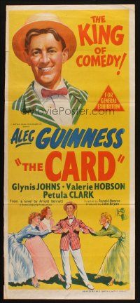 7m797 PROMOTER Aust daybill '52 The Card, Alec Guinness, Glynis Johns, different art!