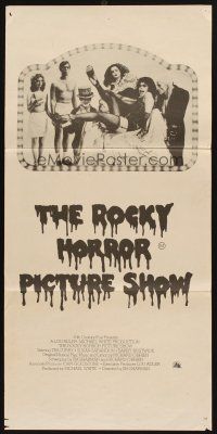 7m823 ROCKY HORROR PICTURE SHOW Aust daybill '75 Tim Curry is the hero, wacky cast portrait!