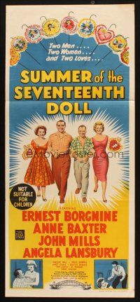 7m891 SUMMER OF THE SEVENTEENTH DOLL Aust daybill '60 Ernest Borgnine, Baxter, Angela Lansbury