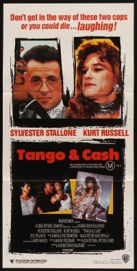 7m900 TANGO & CASH Aust daybill '89 close-ups of Kurt Russell & Sylvester Stallone!