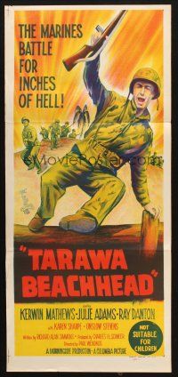 7m901 TARAWA BEACHHEAD Aust daybill '58 Kerwin Mathews battles for inches of Hell in WWII!