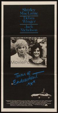 7m907 TERMS OF ENDEARMENT Aust daybill '83 great close up of Shirley MacLaine & Debra Winger!
