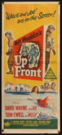 7m954 UP FRONT Aust daybill '51 written by Bill Mauldin, art of soldiers David Wayne & Tom Ewell!