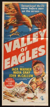 7m961 VALLEY OF THE EAGLES Aust daybill '52 giant eagles in mortal combat with savage wolves!