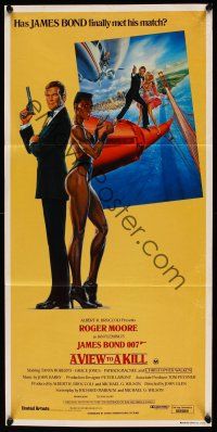 7m964 VIEW TO A KILL Aust daybill '85 art of Roger Moore as James Bond 007 by Daniel Gouzee!