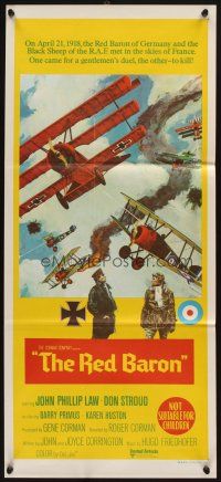7m967 VON RICHTHOFEN & BROWN Aust daybill '71 Corman directed, art of WWI airplanes in dogfight!