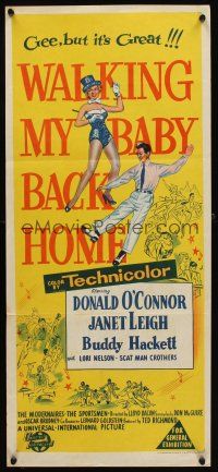 7m970 WALKING MY BABY BACK HOME Aust daybill '53 dancing Donald O'Connor & sexy Janet Leigh!