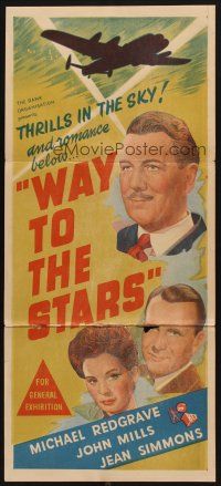 7m977 WAY TO THE STARS Aust daybill R50s pilot Michael Redgrave, WWII, Johnny in the Clouds!