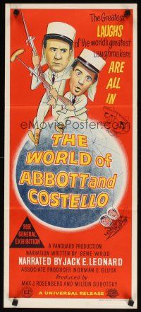 7m992 WORLD OF ABBOTT & COSTELLO Aust daybill '65 Bud & Lou are the greatest laughmakers!
