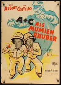 7m228 ABBOTT & COSTELLO MEET THE MUMMY German '59 Bud & Lou, wacky horror artwork!