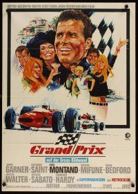 7m270 GRAND PRIX German '67 great montage artwork of Formula One race car driver James Garner!