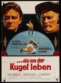 7m271 GUNFIGHT German '71 people pay to see Kirk Douglas and Johnny Cash try to kill each other!