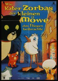 7m286 LUCKY & ZORBA German '98 La gabbianella e il gatto, cool art of cat & chick!