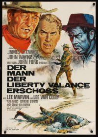 7m289 MAN WHO SHOT LIBERTY VALANCE German R60s Dill art of John Wayne, James Stewart & Lee Marvin!