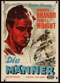 7m291 MEN German '56 very first Marlon Brando, Jack Webb, directed by Fred Zinnemann, rare!