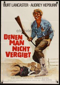 7m327 UNFORGIVEN German R70s different Peltzer art of Burt Lancaster, directed by John Huston!