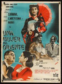 7m214 UNA MUJER DE ORIENTE Mexican poster '46 Rosa Carmina, Carlos Lopex Moctezuma, Renau art!