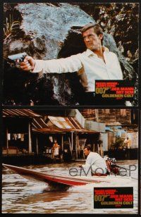 7m180 MAN WITH THE GOLDEN GUN 8 set 2 German LCs '74 Moore as Bond, action scenes & sexy women!