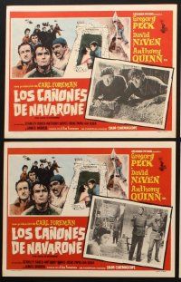 7m129 GUNS OF NAVARONE 8 Mexican LCs '61 Gregory Peck, Anthony Quinn, WWII classic!
