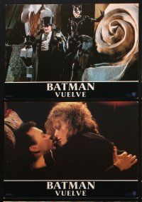 7m108 BATMAN RETURNS 7 Spanish LCs '92 Tim Burton, Michael Keaton, Danny DeVito, Michelle Pfeiffer!