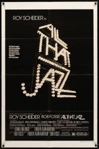 7r154 ALL THAT JAZZ style A 1sh '79 Roy Scheider & Jessica Lange star in Bob Fosse musical!