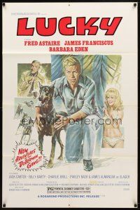 7r163 AMAZING DOBERMANS 1sh R78 Fred Astaire, sexy Barbara Eden, Lucky!