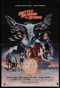 7r205 BATTLE BEYOND THE STARS 1sh '80 Richard Thomas, Robert Vaughn, Gary Meyer sci-fi art!
