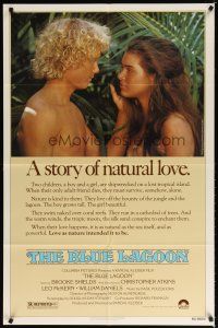 7r249 BLUE LAGOON 1sh '80 sexy young Brooke Shields & Christopher Atkins!