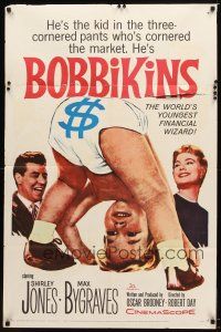 7r253 BOBBIKINS 1sh '59 pretty Shirley Jones & diapered baby financial wizard!