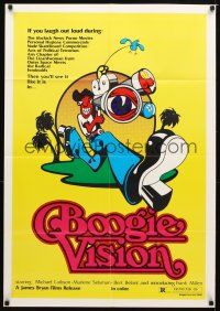 7r260 BOOGIEVISION 1sh '70s James Bryan directed wacky comedy, Frank Millen, cool art!