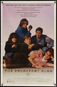 7r267 BREAKFAST CLUB 1sh '85 John Hughes, Emilio Estevez, Molly Ringwald, Judd Nelson, classic!