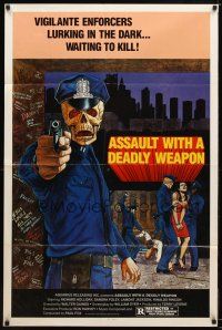 7r286 BRUTAL JUSTICE 1sh R82 Umberto Lenzi's Roma a mano armata, Tierney of skeleton cop!