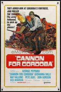 7r307 CANNON FOR CORDOBA int'l 1sh '70 cool art of George Peppard with huge gun!