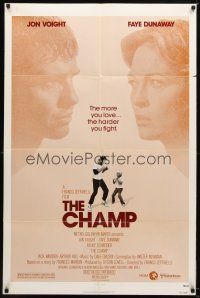 7r314 CHAMP 1sh '79 great image of Jon Voight boxing with little boy, Faye Dunaway