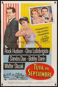 7r328 COME SEPTEMBER Spanish/U.S. 1sh '61 Sandra Dee, sexy Gina Lollobrigida, Rock Hudson, Bobby Darin!
